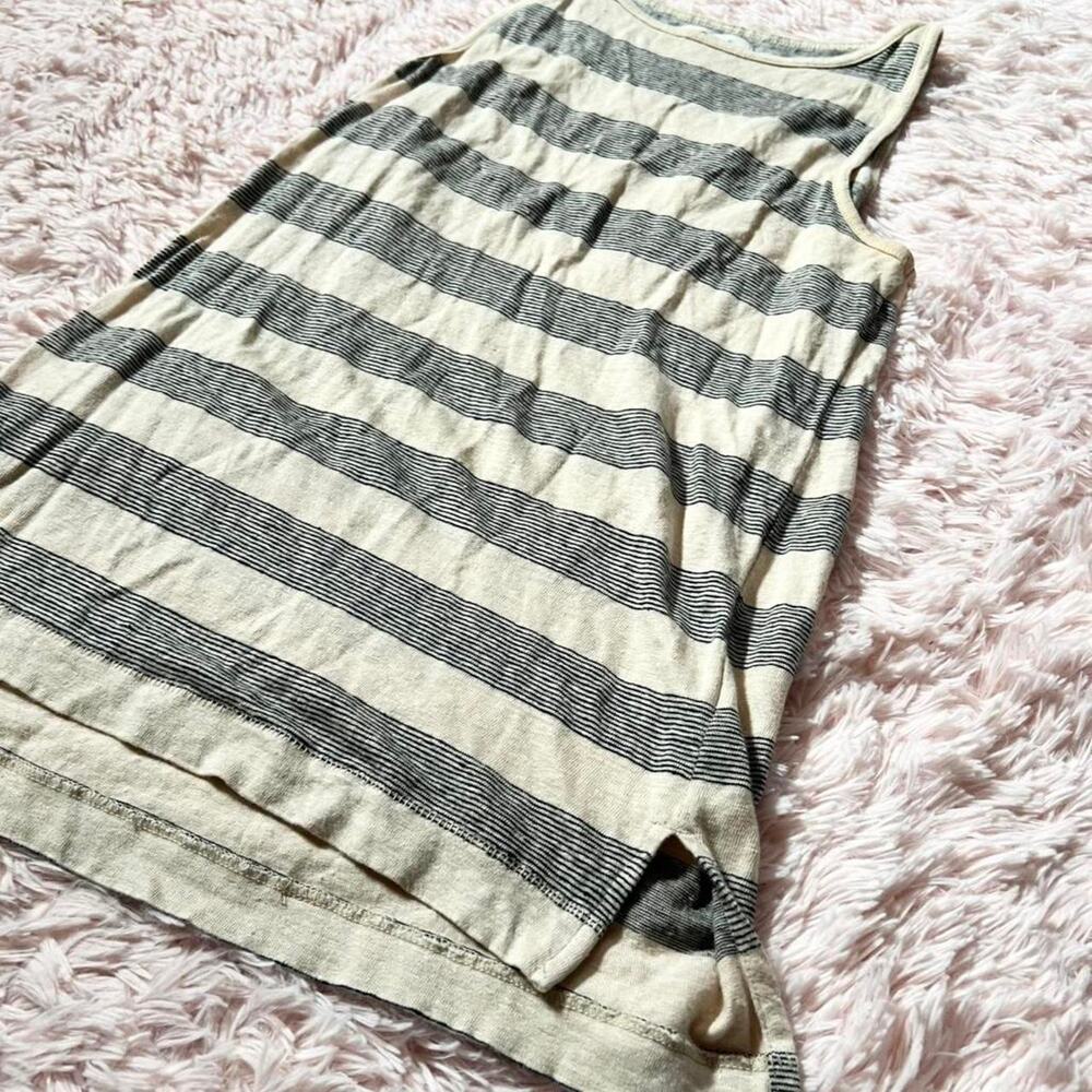 Madewell Women's Stripe Linen Earthy Hippie High Neck Sleeveless Tank Top XXS - Picture 3 of 4